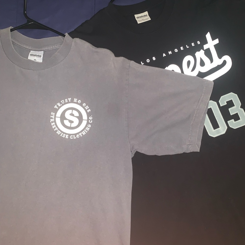 Streetwise Graphic T-Shirts in Gray and Black